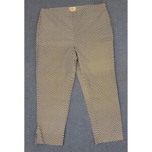 Chico's So Slimming Cropped Pants White With Blue Diamond Pattern Size 10  (1.5)